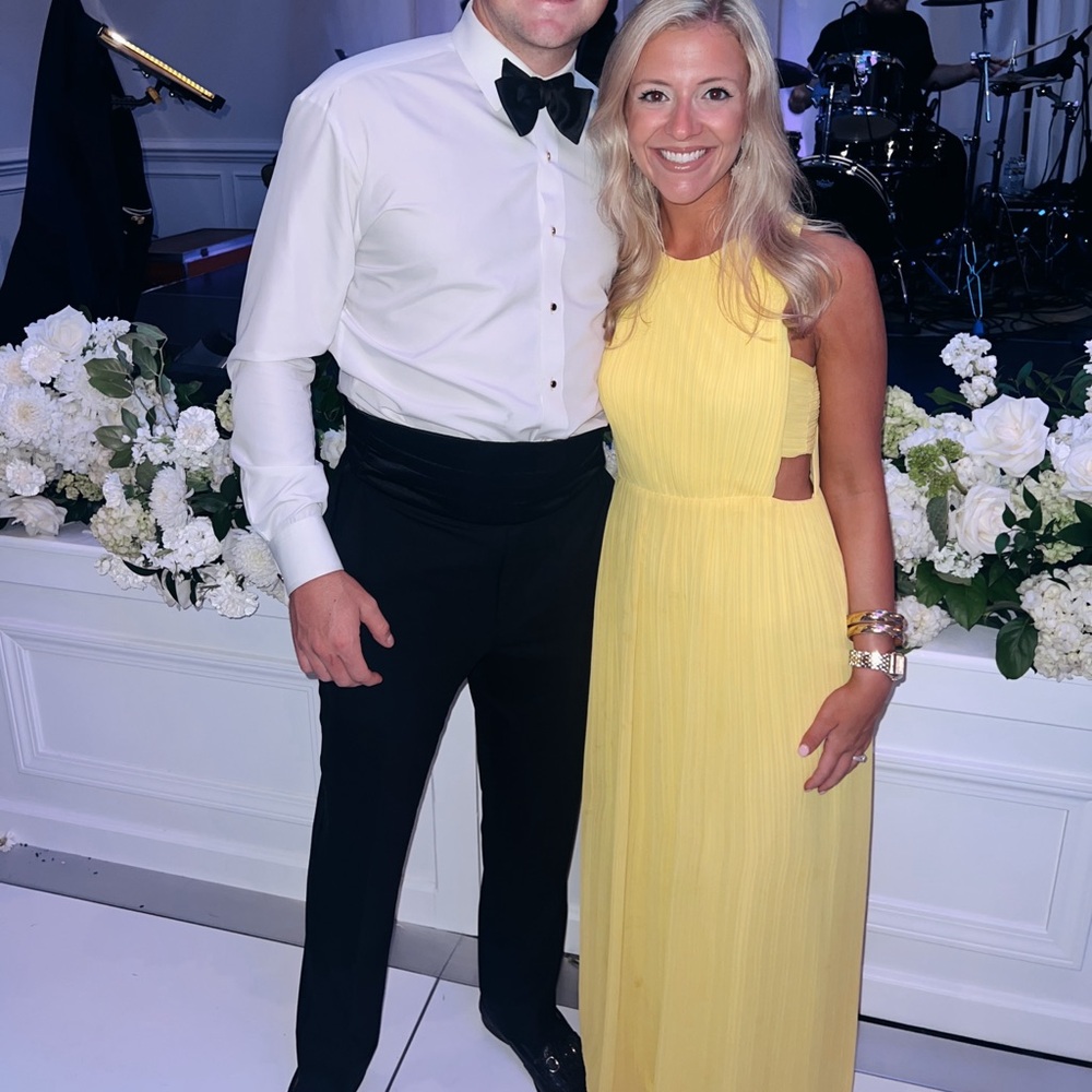 BCBG yellow gown